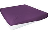 Spannbettlaken PRIMERA "Elasthan-Feinjersey", lila (violett), 1 Stk., Jersey-Elasthan, 140-160x200-220 28cm, Jersey-Elasthan, Obermaterial: 95% Baumwolle, 5% Elasthan, Bettlaken, Spannbettlaken, PREMIUM, aus 95% gekämmter Baumwolle und 5% Elasthan, bis 28 cm Höhe