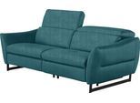 2,5-Sitzer EGOITALIANO "Dafne, elegantes Designsofa mit hohem Sitzkomfort", blau (teal), B:208cm H:97cm T:108cm, Sofas, 2 5-Sitzer, wahlweise mit elektr. Relaxfunktion, Kopfteile manuell verstellbar