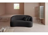3-Sitzer "Dilara", schwarz, B:200cm H:87cm T:89cm, Struktur fein 100% Polyester);Samtoptik (100% Polyester);Bouclé (100% Polyester), LEGER HOME BY LENA GERCKE, Sofas, 3-Sitzer, gerundete Rückenlehne und Front, in 3 Bezugsqualitäten