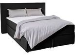 Boxspringbett "Yuma", grau (anthrazit), B:173cm L:213cm, 100% Polyester, LEGER HOME BY LENA GERCKE, Komplettbetten, Boxspringbett, incl. Topper, in 4 Breiten, 3 Matratzenarten und je 2 Härtegraden