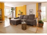 Ecksofa HOME AFFAIRE "Dundee L-Form", braun (nuss), B:264cm H:86cm T:170cm, Luxus-Microfaser Florence (100% Polyester);Struktur fein (100% Polyester);Luxus-Microfaser Lederoptik (100% Polyester), Sofas, Ecksofa, wahlweise mit Kopfteilverstellung und zusätzlich mit Bettfunktion