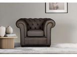 Sessel HOME AFFAIRE "CHARENTE, Chesterfield, Wellenfederung, Maße B/T/H: 105/89/74 cm", braun, B:105cm H:74cm T:89cm, 100% Polyester, Sessel, Sessel, mit edler Knopfheftung und typischen Armlehnen