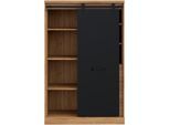 Highboard FORTE "Kaszimiro", schwarz (waterford eiche, schwarz), B:103,4cm H:160,2cm T:52cm, Holzwerkstoff, Sideboards, Highboard