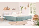 Polsterbett HOME AFFAIRE "Tarje", blau (hellpetrol), B:214cm H:40cm L:234cm, Struktur fein (100% Polyester), Betten, Polsterbett, in 5 Breiten, auch in Überlänge 220 cm, incl. Roll-Lattenrost