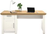 Schreibtisch "York", weiß (pino aurelio mit eiche artisan, pino aurelio, eiche artisan), B:165cm H:78,4cm T:80cm, SET ONE BY MUSTERRING, Tische, Schreibtisch, Mit Schubkasten und Tür, 3 Farben, Breite 165 cm