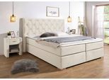 Boxspringbett HOME AFFAIRE "Chalon, in verschiedenen Breiten", beige, B:203cm L:210cm, Komplettbetten, Boxspringbett, inkl. Topper, wahlweise in H2, H3 oder H4 erhältlich