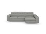Ecksofa SIT & MORE "Baviene L-Form", silber, B:286cm H:92cm T:176cm, Sofas, Ecksofa, inklusive Sitztiefenverstellung und Federkern, wahlweise Bettfunktion