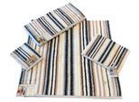 Saunatuch ROSS "Multicolor", grau (anthrazit), B:80cm L:200cm, Frottier, Baumwolle, Handtücher, Saunatuch, mit Streifen und gesticktem ROSS-Emblem