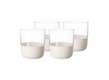 Whiskyglas VILLEROY & BOCH "Whiskybecher Manufacture Rock 250 ml 4er Set weiß-transparent", bunt (weiß, transparent), Glas, Trinkgefäße, Whiskyglas