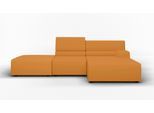 Ecksofa EGOITALIANO "Babouche, Designsofa mit außergewöhnlichem Sitzkomfort zum Wohlfühlen", gelb (sunflower), B:287cm H:80cm T:98cm, Leder NUVOLE (Echtes Rindsleder). Halbnatürliches, halbnarbiges Rindsleder mit einer natürlichen Körnung von 1, 2 bis 1, 4 mm. Dieses Leder hat eine weiche, wachsartige Haptik mit mattem Aussehen und einem Wolkeneffekt. Es handelt sich um ein Naturleder, das die urs