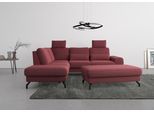 Ecksofa SIT & MORE "Cinturo L-Form", rot (bordeaux), B:260cm H:88cm T:226cm, Sofas, Ecksofa, inklusive Sitztiefenverstellung und Federkern, Sitzhöhe 45 cm