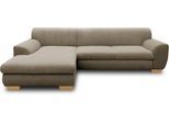 Ecksofa HOME AFFAIRE "Nika zeitlos und elegant, L-Form", braun (schlamm), B:277cm H:78cm T:84cm, Primabelle-Microfaser (100% Polyester);Struktur (70% Polyacryl, 30% Polyester), Sofas, Ecksofa, wahlweise mit Bettfunktion, auch in Cord
