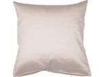 Kissenbezug JANINE "Colors Mako Satin", beige (sand), B:50cm L:50cm, Mako-Satin, Obermaterial: 100% Baumwolle, Kissenbezüge, Kissenbezug, mit Reißverschluss, uni Kissenhülle, feinfädig, 100% Baumwolle