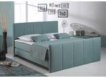 Boxspringbett HOME AFFAIRE "Portland", blau (petrol), B:188cm L:216cm, Strukturstoff-Bezug (100% Polyester), Komplettbetten, Boxspringbett, in 3 Breiten, 3 Matratzenarten und 2 Härtegraden, incl. Topper