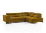 Ecksofa EXXPO - SOFA FASHION "Bocco, hochwertige Verarbeitung, toller Sitzkomfort, bequem, L-Form", gelb (mustard), B:276cm H:75cm T:203cm, 100% PES, Sofas, Ecksofa, wahlweise mit Bettfunktion u. Bettkasten, inkl. Kopfteilverstellung