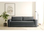 3-Sitzer HOME AFFAIRE "PIAGGE", grau (anthrazit), B:244cm H:82cm T:95cm, Sofas, 3-Sitzer, Cord-Bezug - mit Bettfunktion und Bettkasten, mit praktischem Topper