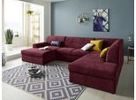 Wohnlandschaft DOMO COLLECTION "Topper, elegant und zeitlos, komfortabel, U-Form", lila (beere), B:320cm H:78cm T:213cm, Sofas, Wohnlandschaft, wahlweise mit Bettfunktion