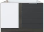 Eckunterschrank KOCHSTATION "KS-Luhe", grau (grau matt, grafit), B:120cm H:82cm T:60cm, MDF, Schränke, Eckunterschrank, 120 cm breit, hochwertige MDF-Fronten mit waagerechter Lisene