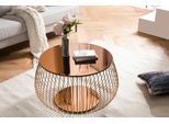 Couchtisch SALESFEVER "Coffeetable: Stilvolle Wohnzimmer-Ergänzung", rosa (rosegold, rosegold, rosegold), B:72cm H:42cm T:72cm, Metall, Glas, Tische, Couchtisch, Kristallklare Eleganz mit Marmoroptik, rosegoldfarben
