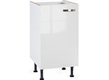 Spülenschrank KOCHSTATION "KS-Cara", weiß (weiß glanz, weiß), B:45cm H:87cm T:58,4cm, Schränke, Spülenschrank, Breite 45 cm