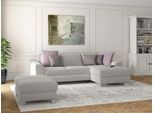 Ecksofa SIT & MORE "Dundee L-Form", silber, B:264cm H:86cm T:175cm, Sofas, Ecksofa, mit Federkern und Edelstahlfüßen, wahlweise mit Kopfteilverstellung