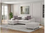 Ecksofa SIT & MORE "Dundee L-Form", silber, B:264cm H:86cm T:175cm, Sofas, Ecksofa, mit Federkern und Edelstahlfüßen, wahlweise mit Kopfteilverstellung