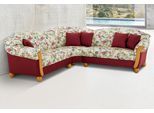 Ecksofa HOME AFFAIRE "Milano, bequem mit Federkern, B/T/H 233/233/83cm, Landhausstil, L-Form", rot (rot, geblümt), B:233cm H:83cm T:233cm, Sofas, Ecksofa, gleichschenklig