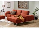 Ecksofa W.SCHILLIG "run, Designsofa mit tollem Sitzkomfort, bequem, L-Form", orange (copper z73), B:279cm H:88cm T:178cm, Longlife Xtra-Leder Z73: Naturwalkleder der Luxusklasse aus den erlesensten Rohhäuten. Hautstärke 1, 1 – 1, 3 mm;ROHLEDER Jacquard-Flachgewebe Q2 W60 (63% Polyester, 37% Polyacryl);ROHLEDER Chenille-Flachgewebe Q2 W77 (68% Polyacryl, 32% Polyester);Stoff S37 (100% Polyester), S