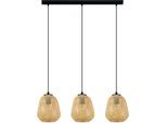 EGLO Hängeleuchte "Dembleby", beige (natur), 3, Leuchten, Hängelampe Vintage, Natur, Hygge, Holzgeflecht, E27, Ø 20 cm, Hängeleuchte