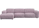 Ecksofa FLEXLUX "Lucera bequem und komfortabel durch hochwertigen Sitzaufbau, L.Form", lila (soft lavender), B:284cm H:73cm T:171cm, 85% Polyester/15%Polyamide, Sofas, Ecksofa, modern & anschmiegsam, Kaltschaum, Stahl-Wellenunterfederung