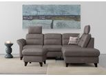 Ecksofa SIT & MORE "Mellum L-Form", grau (anthrazit), B:253cm H:87cm T:212cm, 100% Polyester, Sofas, Ecksofa, Federkern, wahlweise mit Bettfunktion, Stauraum und Armteilfunktion