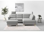 Ecksofa SIT & MORE "Farö L-Form", grau, B:251cm H:90cm T:187cm, Sofas, Ecksofa, inklusive Federkern, wahlweise mit Bettfunktion und Bettkasten