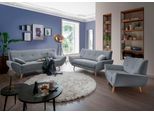 Polstergarnitur HOME AFFAIRE "Basta", blau (hellblau), H:80cm T:82cm, 100% Polyester, Sitzmöbel-Sets, Polstergarnitur, Komfortable Wellenunterfederung