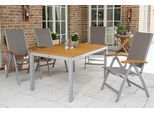 Garten-Essgruppe MERXX "Naxos", bunt (grau, silberfarben), Obermaterial: 100% Polyester, Sitzmöbel-Sets, Garten-Essgruppe