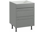 Kochfeldumbauschrank OPTIFIT "Bern", grau (basaltgrau, basaltgrau), B:60cm H:87cm T:58,4cm, Schränke, Kochfeldumbauschrank, 60 cm breit, mit 2 Auszügen, mit höhenverstellbare Füße