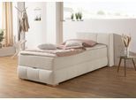 Boxbett HOME AFFAIRE "Chelles", beige (beige, natur), B:107cm L:225cm, Komplettbetten, Boxbett, inkl. Topper und Bettkasten