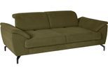 2,5-Sitzer SIT & MORE "Percy", grün, B:207cm T:112cm, Sofas, 2 5-Sitzer, 15 cm Fußhöhe, Sitztiefenverstellung, wahlweise Kopfteilverstellung
