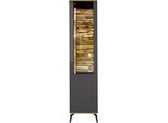 Standvitrine MÄUSBACHER "Faro", anthrazit matt lack, asteiche, B:43cm H:193cm T:42cm, Schränke, Standvitrine, Faro Standvitrine B 43 cm, inkl. Beleuchtung, Push to open, Metallfüße