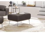 Polsterhocker W.SCHILLIG "run", braun (stone w82), B:75cm H:46cm T:60cm, Flachgewebe W82 Q2 (74% Polyacryl, 26% Polyester), Hocker, Polsterhocker, mit elegantem Holzsockel, Füße in Chrom glänzend, Breite 75 cm