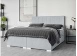 Bett HOME AFFAIRE "Ginoro mit Matratze und Topper, in 3 Breiten (140, 160 und 180 cm)", silber, B:142cm H:119cm L:209cm, 100% Polyester, Betten, Bett, Boxspringbett mit Kopfteil, Bettkasten, Matratze (BFK/TFK) und Topper