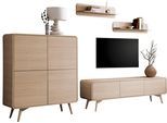 Wohnwand HOME AFFAIRE "Torsby, moderne Anbauwand, Komplettset im Scandi-Stil", eiche natur, B:308cm H:170cm T:39cm, Holzwerkstoff, Kastenmöbel-Sets, Wohnwand, enthält Lowboard, Highboard und Wandboards, 308 cm breit