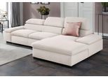 Ecksofa HOME AFFAIRE "Alberto L-Form", beige (creme), B:286cm H:73cm T:174cm, 100% Polyester;Luxus-Microfaser ALTARA NUBUCK (100% Polyester);Luxus-Microfaser weich (90% Polyester, 10% Polyamid);Microfaser Antiklederoptik, Sofas, Ecksofa, mit Kopfteilverstellung, wahlweise mit Bettfunktion