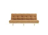 Schlafsofa KARUP DESIGN "Lean 200 Schlafsofa, Gästebett, Sofa mit Futonmatratze", braun (fudge braun), B:200cm H:73cm T:100cm, Bezug: 100% Polyester, Sofas, Schlafsofa, Inkl. Futonmatratze, Liegefläche 130x200 cm, FSC zertifizierte Kiefer