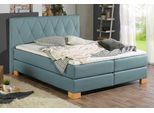 Boxspringbett HOME AFFAIRE "Merino", blau (petrol), B:168cm L:211cm, Struktur fein (100% Polyester), Komplettbetten, Boxspringbett, incl. Kaltschaumtopper, 5, Breiten, 2 Härtegrade, 3 Ausführungen