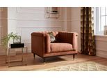 Sessel HOME AFFAIRE "Chamby", braun (cognac), B:100cm H:71cm T:85cm, Luxus-Microfaser Lederoptik (100% Polyester), Scheuertouren: 40.000, Pilling: 4;Samtoptik (100% Polyester), Scheuertouren >100.000, Pilling: 5, Sessel, Sessel, mit Holzrahmen unten und Steppung im Lehnenbereich