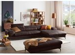Ecksofa W.SCHILLIG "piedroo, Designsofa mit tollem Sitzkomfort, bequem und elegant, L-Form", braun (mocca z69), B:343cm H:70cm T:193cm, Longlife Xtra-Leder Z69: Das feinnarbige, gedeckte Softleder Z69 besticht durch seine außergewöhnliche Weichheit im trendigen »Vintage-Look«, Hautstärke 0, 9 - 1, 1 mm, Sofas, Ecksofa, Kopfteilverstellung, wahlweise mit Sitztiefenverstellung, Breite 343cm