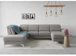 Wohnlandschaft SIT & MORE "Sinatra U-Form", grau, B:326cm H:85cm T:220cm, 100% Polyester, Sofas, Wohnlandschaft, optional mit Kopfteilverstellung und Armteilfunktion etc.