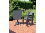 Garten-Essgruppe GARDEN PLEASURE "Tischgruppe »AMIRA 10«", grau (grau, anthrazit), Aluminium, Sitzmöbel-Sets, Garten-Essgruppe, 6 Stühle (stapelbar), 1x Ausziehtisch LxB: 195-240 x100 cm