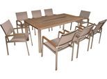 Garten-Essgruppe GARDEN PLEASURE "FLORENCE", braun, Aluminium, Sitzmöbel-Sets, Garten-Essgruppe