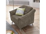 Sessel SIT & MORE "Salsa", grau (taupe), B:107cm H:86cm T:90cm, Bedruckte Luxus-Microfaser (100% Polyester);Luxus-Microfaser (100% Polyester);Struktur (100% Polypropylen), Sessel, Sessel, mit Federkern